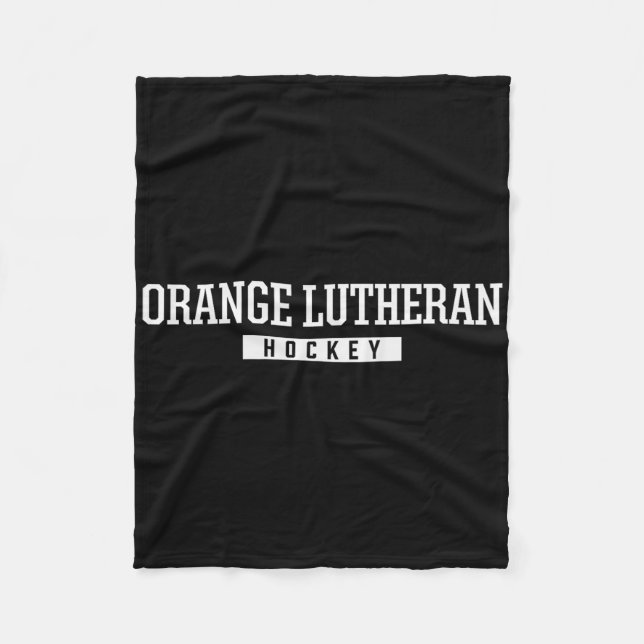 Orange Lutheran High School Hockey  Fleece Blanket (Front)