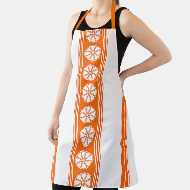 Orange Luxury Jacquard Stripes Apron (Insitu)