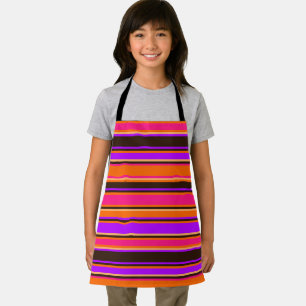 Orange, Magenta, & Purple Striped Apron