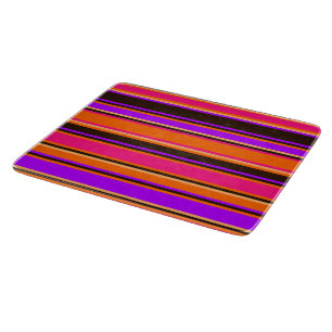 Orange, Magenta, & Purple Striped Cutting Board