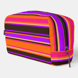 Orange, Magenta, & Purple Striped Toiletry Bag