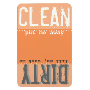 Orange Magnet for Dishwasher - Clean/Dirty Magnet