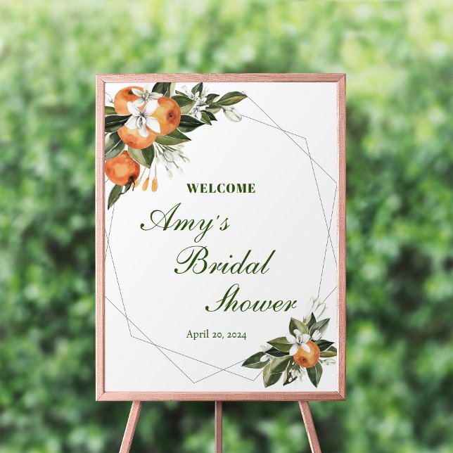 Orange Main Squeeze Bridal Shower Welcome Sign (Creator Uploaded)