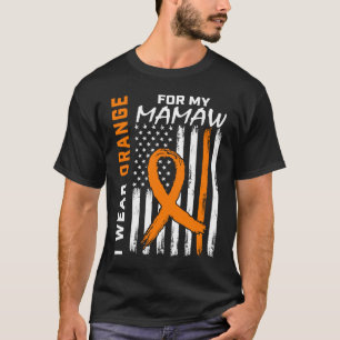Orange Mamaw Leukemia Awareness USA Flag Kids  Pro T-Shirt