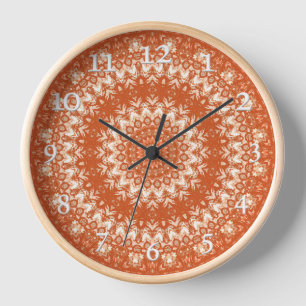 Orange mandala.  clock