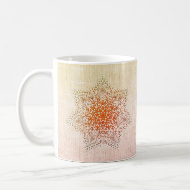 Orange Mandala Coffee Mug (Left)