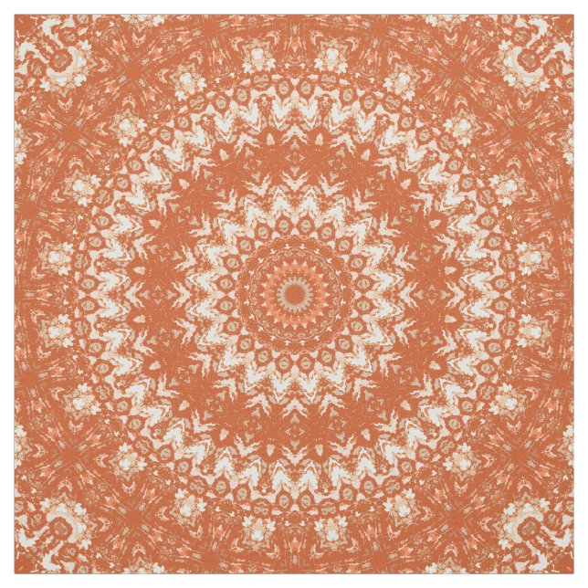 Orange mandala.  fabric (Swatch)