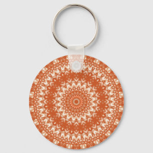 Orange mandala. key ring