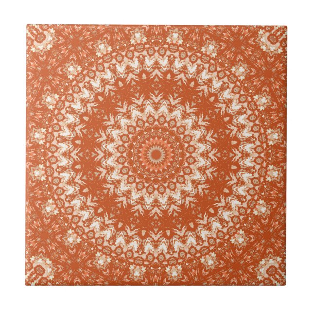 Orange mandala. tile (Front)