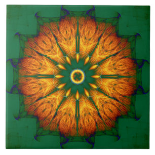 Orange Mandala Tile