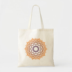 Orange Mandala Yoga Instructor Lotus Flower Tote Bag