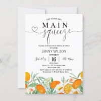 Orange Mandarin Floral Main Squeeze Bridal Shower