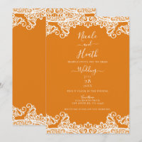 Orange Mango & White Lace Elegant Wedding