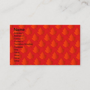 Orange Maple Leaves Business Card
