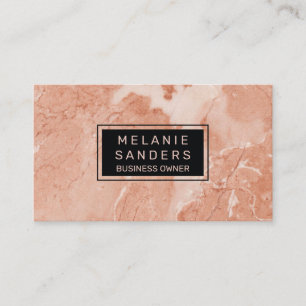 Orange Marble Elegant Simple Business Card