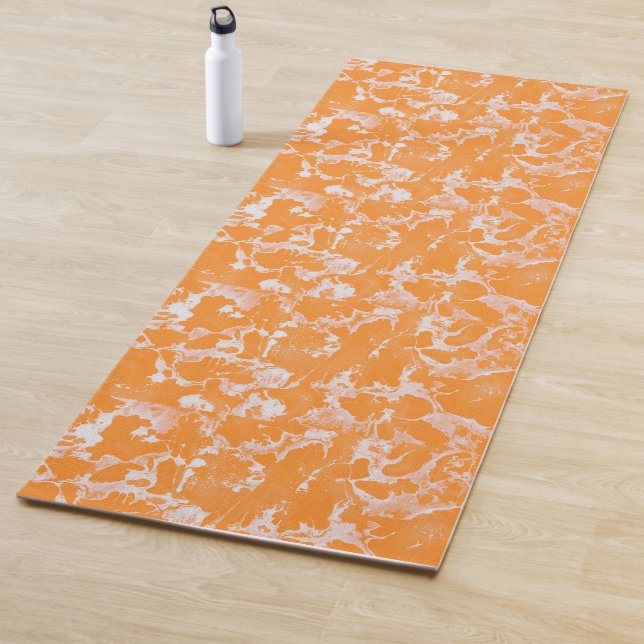 Orange Marble Swirl Yoga Mat (In Situ)