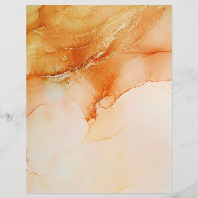 Orange Marbled Scrapbook Paper (Front)