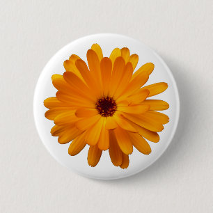 Orange Marigold 6 Cm Round Badge