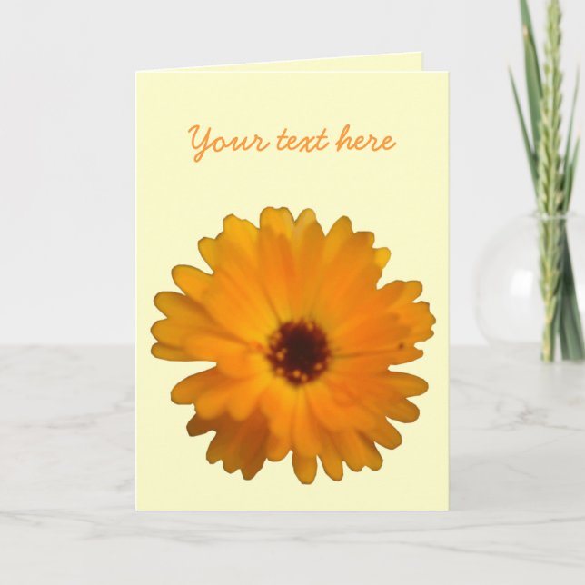 Orange Marigold Customisable Greeting Card (Front)