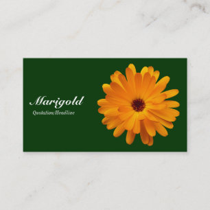 Orange Marigold- Dark Green 003300 Business Card