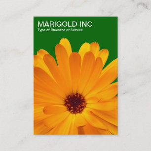 Orange Marigold - Deep Grass Green Business Card