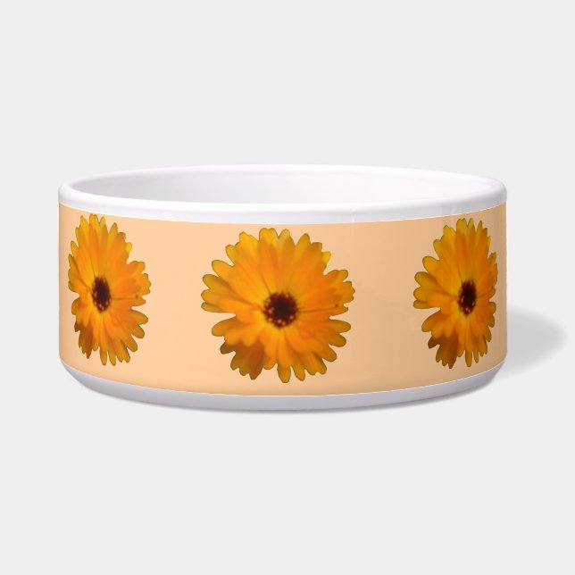 Orange Marigold Dog Bowl (Front)