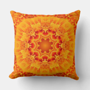 Orange Marigold Mandala Cushion