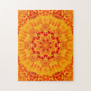 Orange Marigold Mandala Puzzle