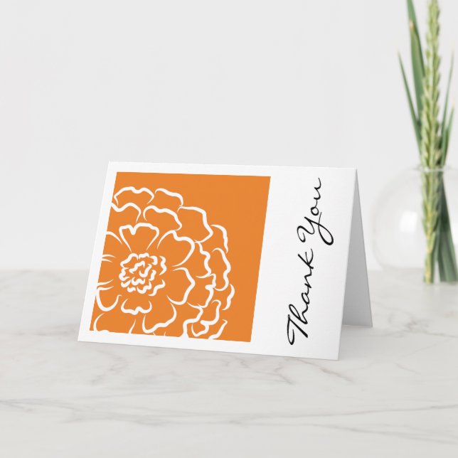 Orange Marigold Thank You Note Card (Front)