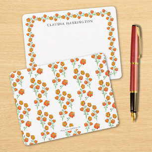 Orange Marigolds Hand-Illustrated Floral Botanical Card
