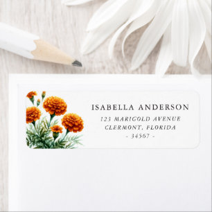 Orange Marigolds Return Address Label