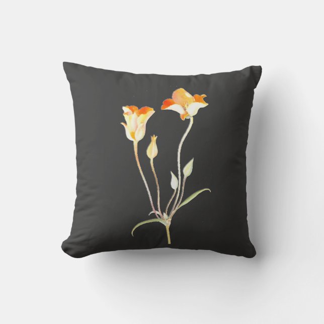Orange Mariposa Tulip Cushion (Front)