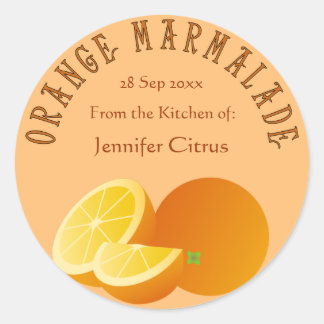 Orange Marmalade Customisable Food Classic Round Sticker