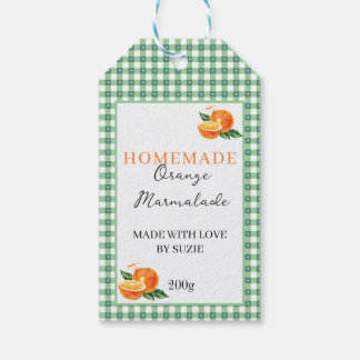 Orange Marmalade Jar Label Personalized Gingham 