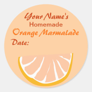 Orange Marmalade Personalised Jar Stickers Round