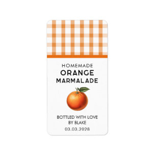 orange marmalade sticker with chequered pattern