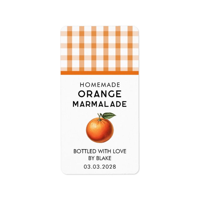 orange marmalade sticker with chequered pattern (Front)