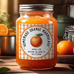 orange marmalade with chequered pattern square sticker