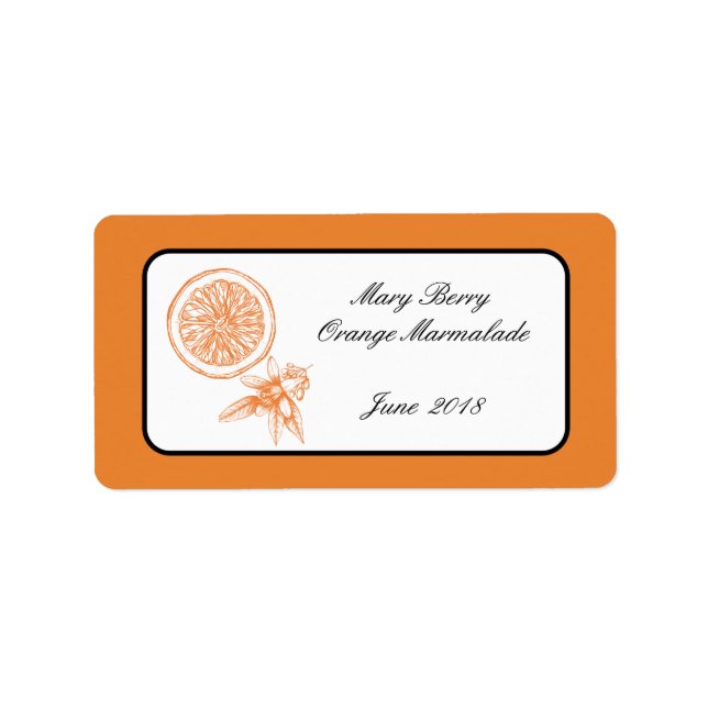 Orange Marmalde Jar label personalised (Front)