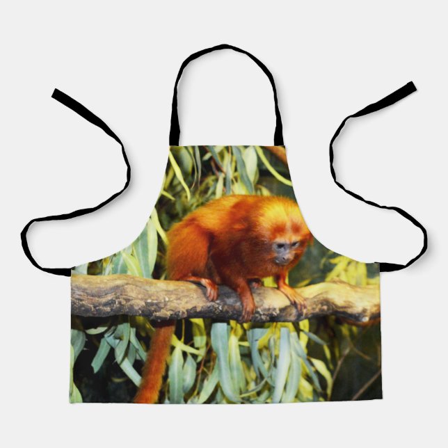 Orange Marmoset Monkey, Kids Full Print Apron (Front)