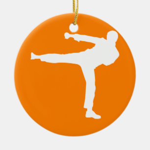 Orange Martial Arts Ceramic Tree Decoration