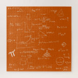 Orange Mathematic Formulas and Equations Jigsaw Puzzle<br><div class="desc">Great puzzle to keep anyone entertained for quite a long time. This puzzle it's not easy. The mathematic formulas are in white over a orange background. This is a great gift for mathematicians,  math teachers,  just graduated,  etc. Illustrated and designed by Patricia Alvarez.</div>