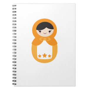 Orange Matryoshka Doll Spiral Notebook