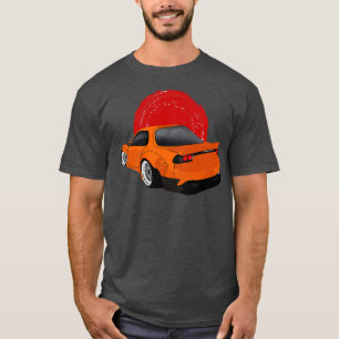 Orange Mazda RX7 Rocket Bunny Back View T-Shirt