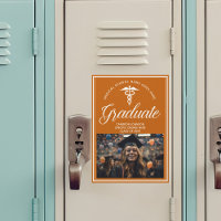 Orange Medical School Photo Graduation Magnet Card