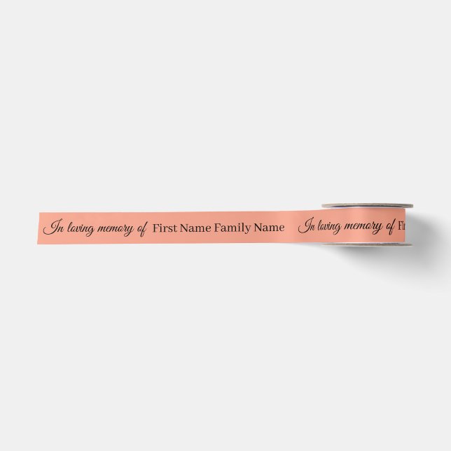 Orange memorial ribbon satin ribbon (Front)