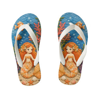 Orange Mermaid Quilt  Kid's Jandals