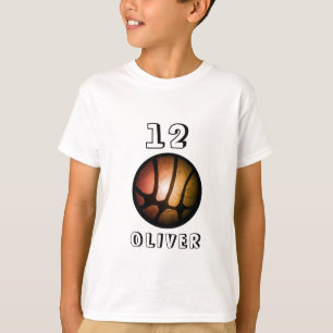 Orange Metallic Basketball Ball Boy T-Shirt