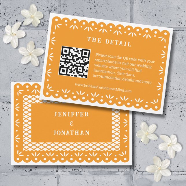 ORANGE MEXICAN PAPEL PICADO ENCLOUSURE CARD (Creator Uploaded)