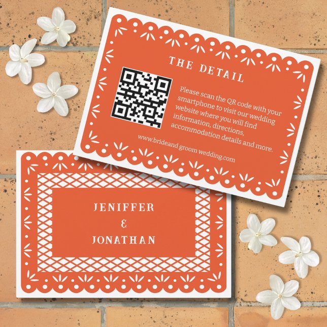 ORANGE MEXICAN PAPEL PICADO ENCLOUSURE CARD (Creator Uploaded)